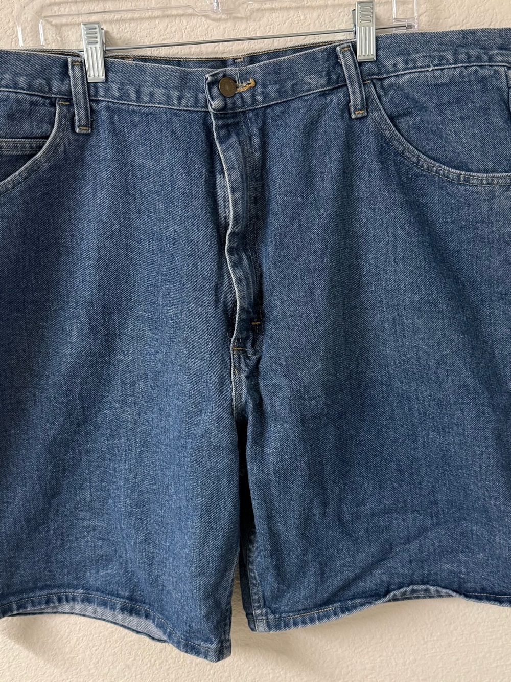 Wrangler Blue Jean Shorts with Tan Brand Patch - Picture 2 of 6